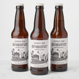 Freuen Sie sich auf einen bayerischen Musiker, der Bierflaschenetikett