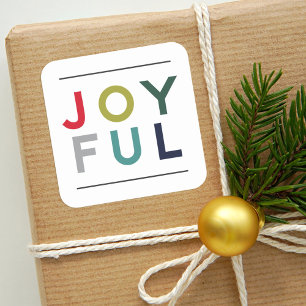 Freuen Sie sich auf einen modernen, farbenfrohen r Quadratischer Aufkleber