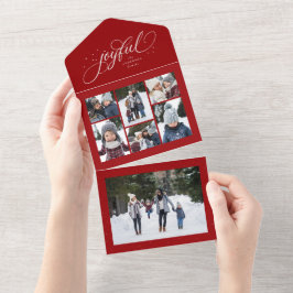 Freuen Sie sich auf elegante Collage Roter Weihnac All In One Einladung