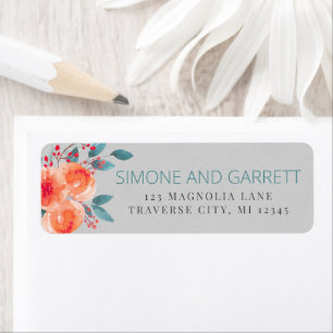 Freuen Sie sich auf florale Orange und Aquamarine 