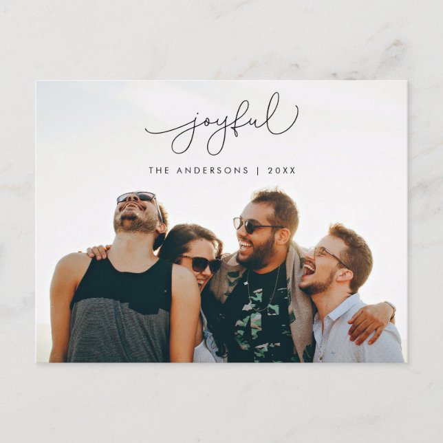 Freuen Sie sich auf Gruß, fröhliches Weihnachts-Fo Postkarte (Vorderseite)