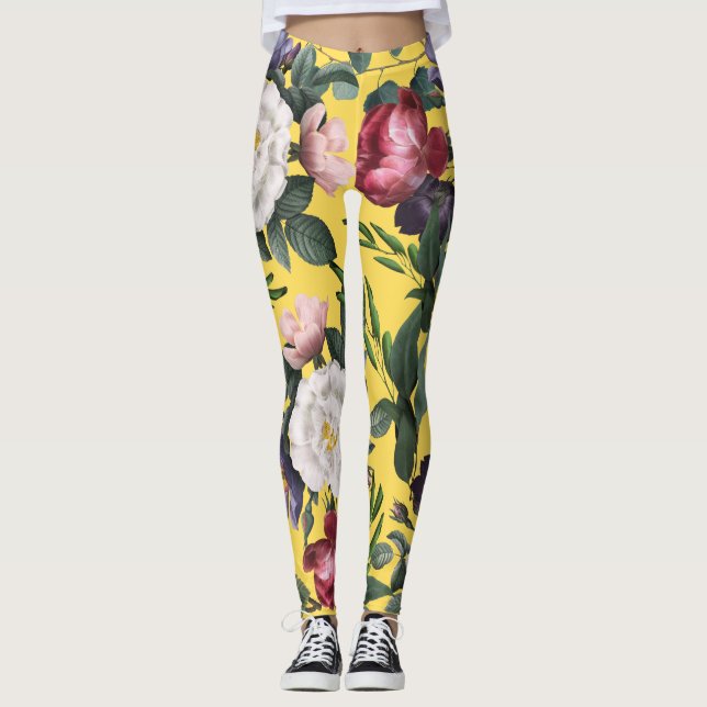 Freuen Sie sich auf hübsche Blume in leuchtendem G Leggings (Vorderseite)