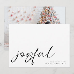 Freuen Sie sich auf Minimalistisches Kalligrafie-F Feiertagskarte