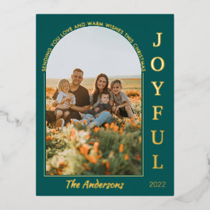 Freuen Sie sich auf moderne Minimalistische Elegan Folien Feiertagspostkarte