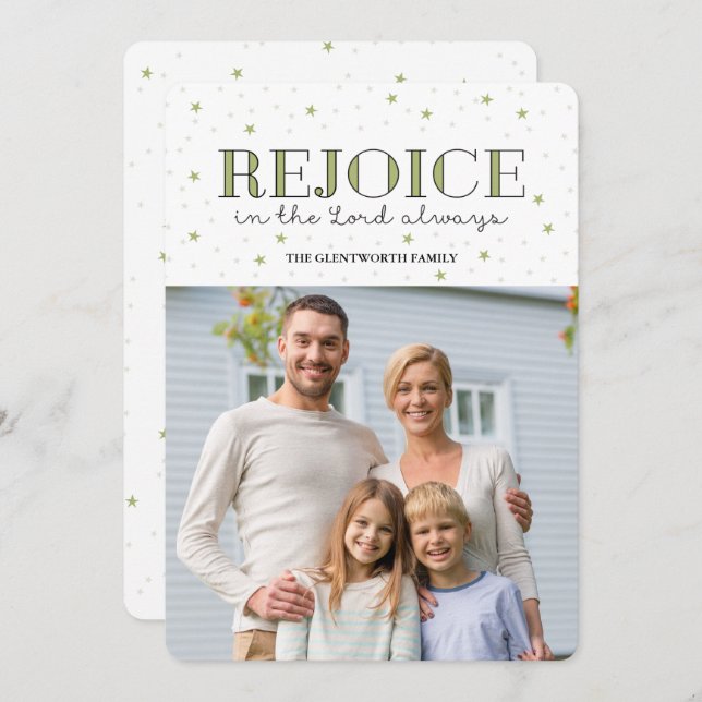 Freuen Sie sich auf Weihnachten Foto Flat Card (Vorne/Hinten)