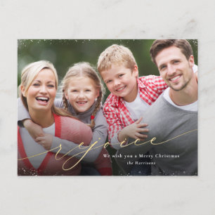 Freuen Sie sich auf Weihnachten Foto Imitats Gold Postkarte