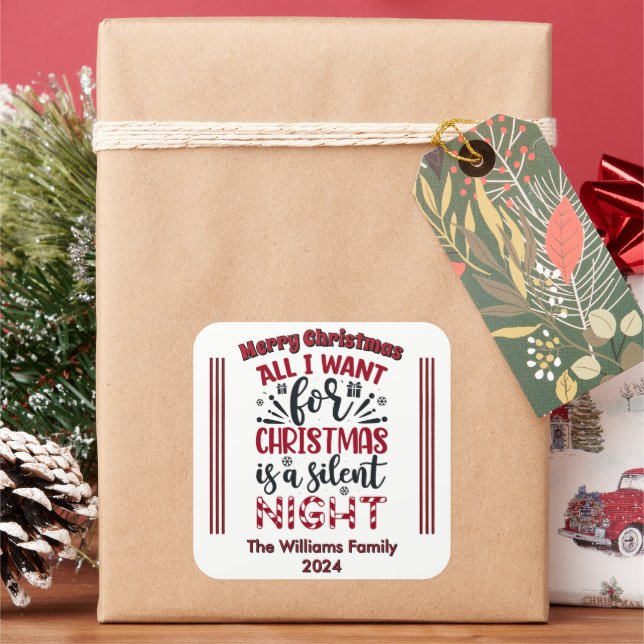 Freuen Sie sich auf Weihnachts-Aufkleber Quadratischer Aufkleber (Feiertag)