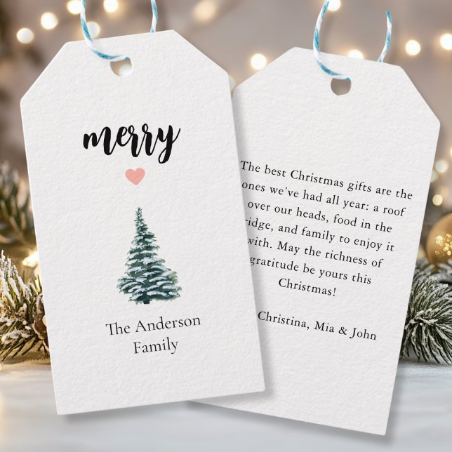 FREUEN SIE SICH! Personalisierter moderner Weihnac Geschenkanhänger (MERRY! Personalized, modern Christmas tree design. Insert your text / name and personalize your prod)