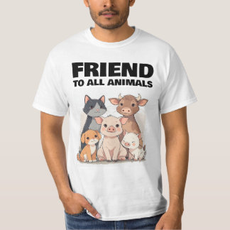 FREUND ALLER TIERE KATZE SCHWEIN HUND  T-Shirt