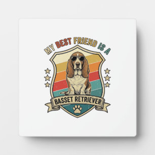 Freund Basset Retriever Hund Sonnenbrille Retro Sc Fotoplatte