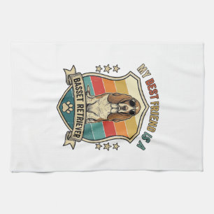Freund Basset Retriever Hund Sonnenbrille Retro Sc Geschirrtuch