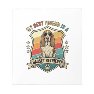 Freund Basset Retriever Hund Sonnenbrille Retro Sc Notizblock