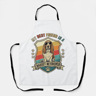 Freund Basset Retriever Hund Sonnenbrille Retro Sc Schürze