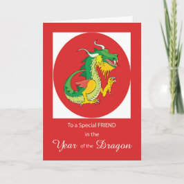 Freund Chinesisches Neujahr des Drachen auf Rot Karte
