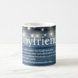 Freund-Definition Lichterkette Blau Rustikal Kaffeetasse