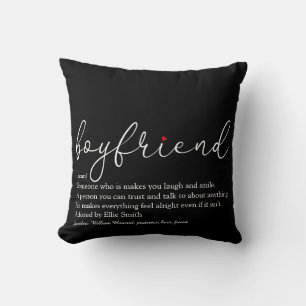 Freund Definition Stylish Script Rot Herz Liebe Kissen