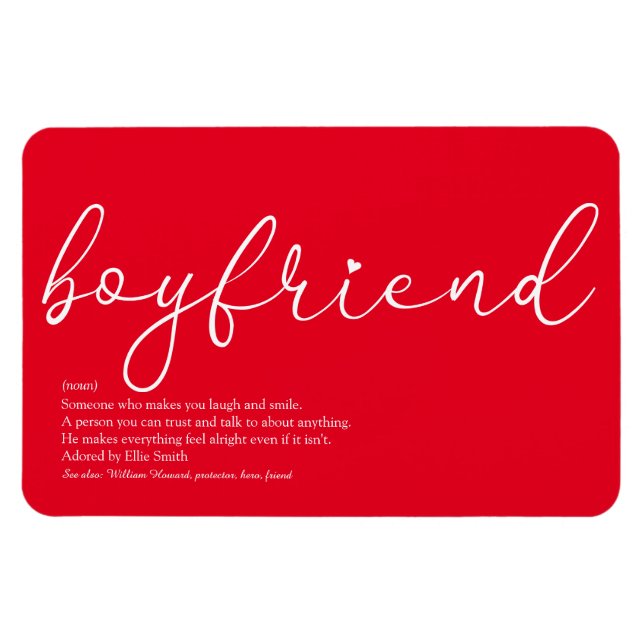 Freund-Definitions-Script Liebe Herz Rot Magnet (Horizontal)