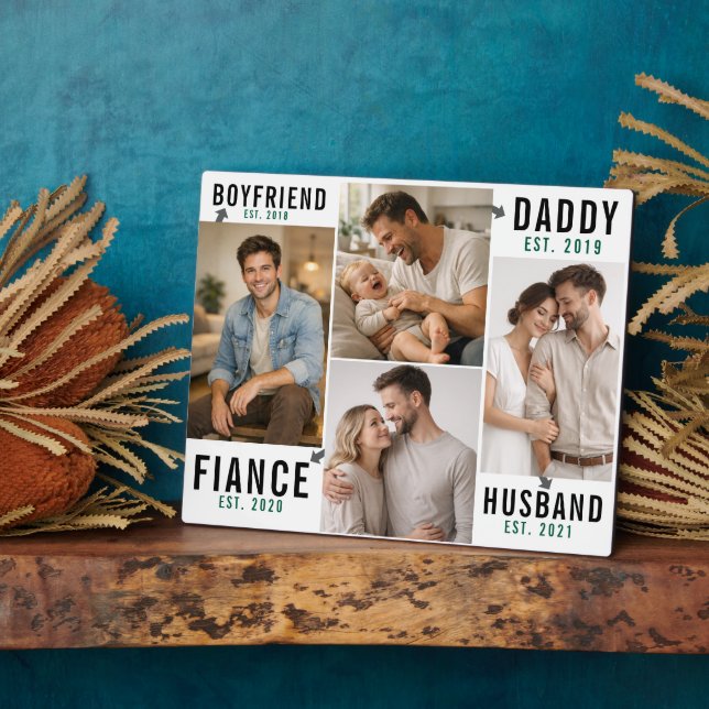 Freund Ehemann Vater Tasse | Personalisierter Vate Fotoplatte (Seite)