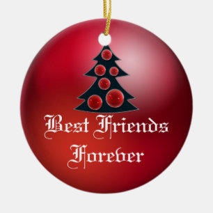 Freund-für immer Herz-Weihnachtsverzierung Keramikornament