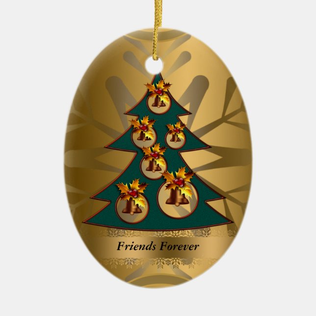 Freund-für immer Weihnachtsverzierung Keramik Ornament (Vorne)