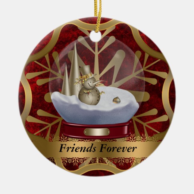Freund-für immer Weihnachtsverzierung Keramik Ornament (Vorne)