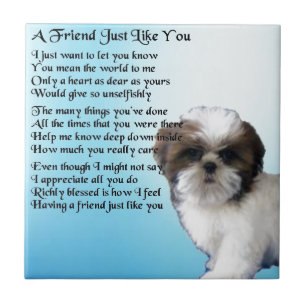 Freund-Gedicht - Entwurf Shih Tzu Fliese