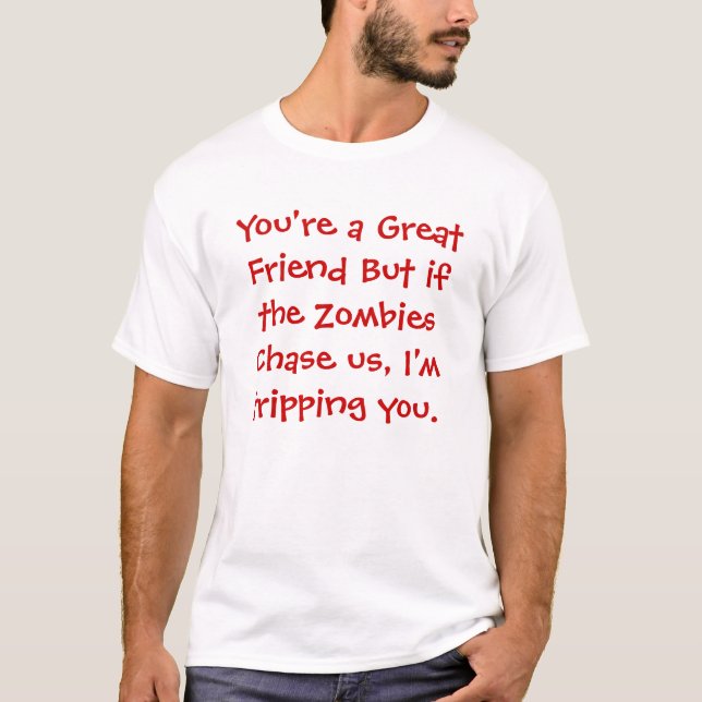 Freund gegen Zombie T-Shirt (Vorderseite)