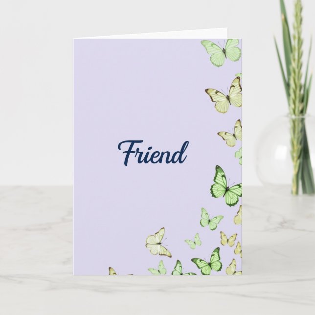 Freund Indigo Script Card Karte (Vorderseite)