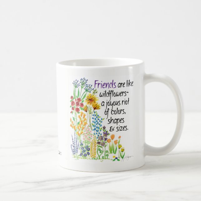 "Freund" Kaffee-Tasse; Blumengeschenk-Tasse Kaffeetasse (Rechts)