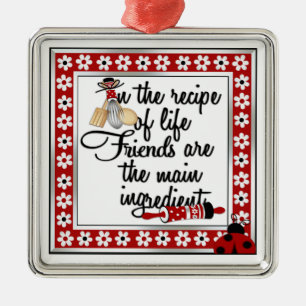 Freund-Küchen-Verzierung Silbernes Ornament