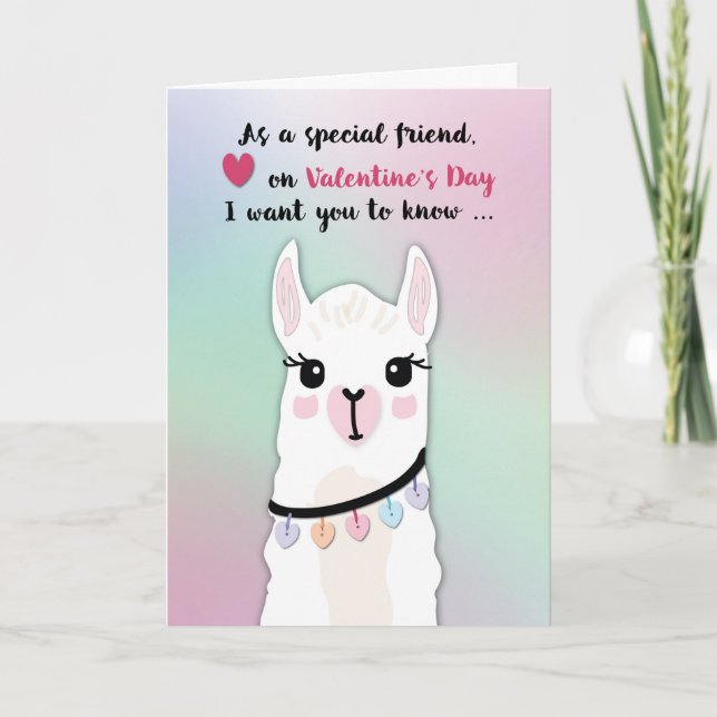 Freund Llamas Valentinstag Herz Karte (Vorderseite)