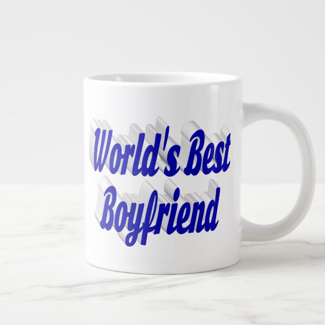 Freund mit blauer Halbschrift Jumbo-Tasse (Rechts)