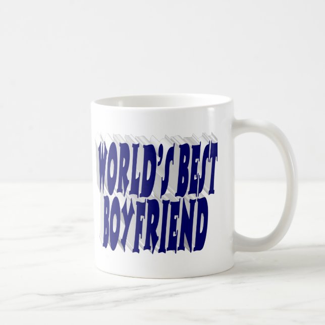 Freund mit dunkelblauer halber Typografie Kaffeetasse (Rechts)