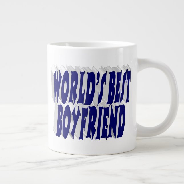 Freund mit dunkelblauer Halbtypografie Jumbo-Tasse (Rechts)