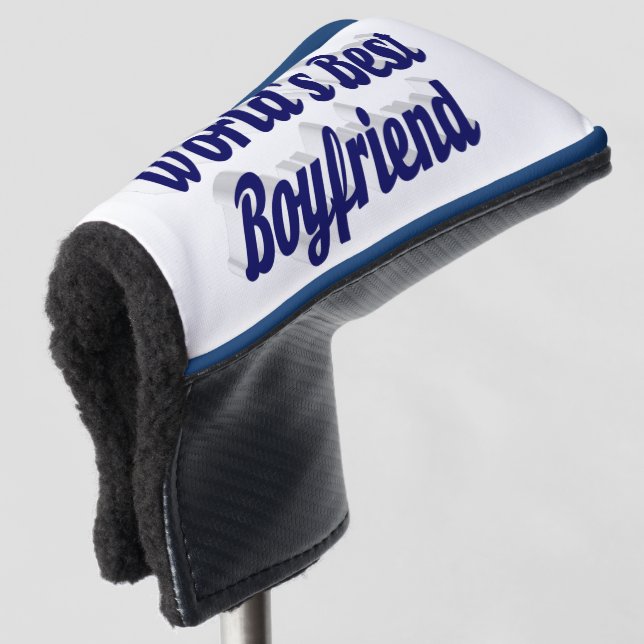 Freund mit dunkelblauer Schrift Golf Headcover (3/4 Vorderseite)