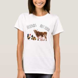 Freund-nicht Nahrungsmittelkuh-Schwein-Hahn vegan T-Shirt