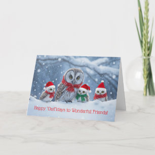 Freund oder Freunde Weihnachtsfeiertag Süße Eule Karte