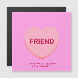 Freund rosa Konversationsherz Valentinstagskarte Magnetkarte