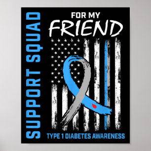 Freund Typ 1 Diabetes Shirt Amerikanische Flag-Unt Poster