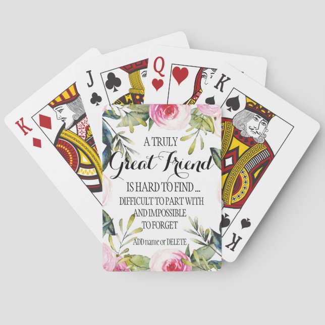 Freund Verlasse Geschenkschrift für Freunde Liebe Spielkarten (Rückseite)