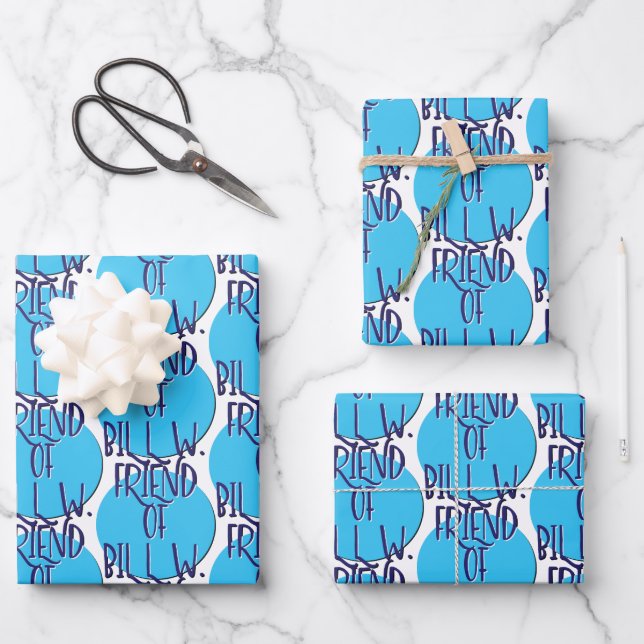 Freund von Bill W. | 12-Schritte-Programm-Slogan Geschenkpapier Set (Vorderseite)