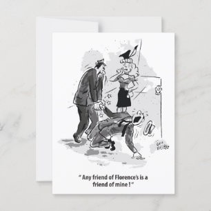 Freund von mir, Dreieck der Liebe, lustig Vintag Postkarte