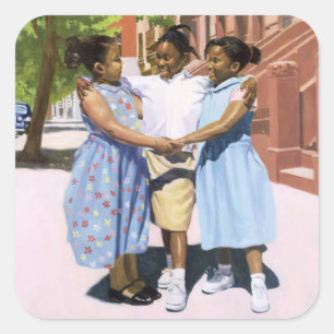 Freunde 2001 quadratischer aufkleber