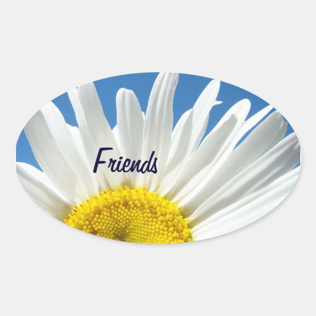 Freunde Aufkleber White Daisy Blume Siegel (Vorderseite)