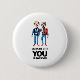 Freunde aus der Arbeit - zwei Männer Button