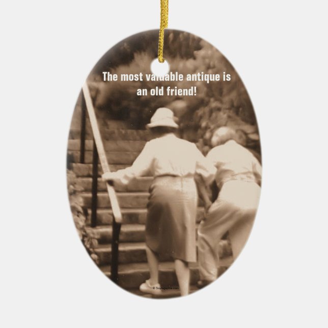 Freunde bebauen das Ende Keramikornament (Vorne)