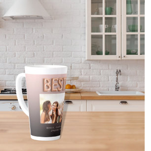 Freunde besties Black Brown Foto Rose Gold Milchtasse