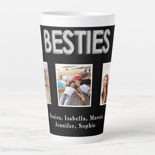 Freunde besties Black Silber Foto Milchtasse (Vorderseite)