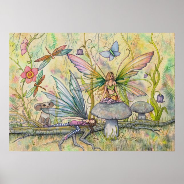 Freunde Blume Fairy Fantasy Art Poster Print (Vorne)