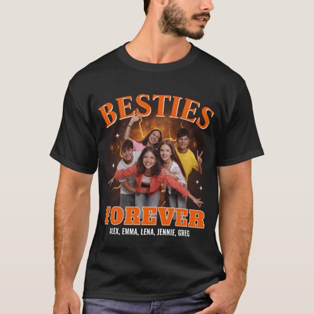 Freunde Bootleg Rap Besties Forever Benutzerdefini T-Shirt (Vorderseite)